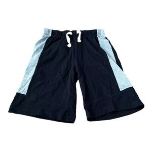Childrens Place Sport Shorts Boys M (7/8 Gray Black Soft Knit Activewear Pull On
